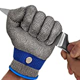 MAFORES 2.0 Upgraded Version of Level 9 Cut Resistant Glove Stainless Steel Mesh Metal Wire Glove Durable Rustproof Reliable Cutting Glove for Meat Cutting, Fishing, Latest Material (Medium）