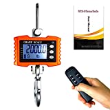 TOYO-INTL 1000kg/2000lb Digital Crane Scale High Precision Heavy Duty Industrial Hanging Scale with Remote Control Aluminum Case CE Certified Electronic Weighing Crane Scale (Orange)