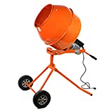 XtremepowerUS 5 Cubic Feet Tall Portable Cement Concrete Mixer Handle Adjustable Drive Gearbox with Wheel
