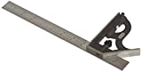 Starrett Combination Square, 11H-12-4R - Pre Cutting, Drilling Measuring Tool for Right Angles, Center with Cast Iron Square Head, 12” for Woodworking, Carpentry, Machinists