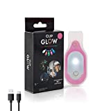 ClipGlow Rechargeable Night Light Nurse Nightshift Hands Free Lightweight Emergency Flashlight for Walking Running Pets Outdoors (Pink)