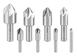 Accusize Industrial Tools 90 Degree 6 Flute H.S.S. Machine Countersink, 8 Pcs, 0206-2016