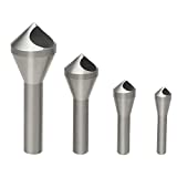 OCGIG 4pcs Countersink Chamfer Tool HSS(4241) Deburring Tool Set Metal Wood Drill Bits