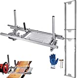 PRIBCHO Portable Chainsaw Mill Planking Milling Guide Bar Saw Mill 14 to 36 Inches Aluminum Steel Wood Lumber Cutting Portable Sawmill + 9Ft Rail Mill Guide System
