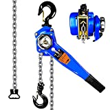 FITHOIST Lever Chain Hoist 3300LBS Capacity 10FT Manual Ratchet Chain Puller Hoist with 2 Hooks for Open-Air and Unpowered Operations (3300LBS 10FT)