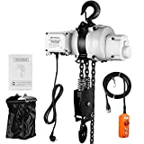 ANBULL 2200lbs FEC Chain Electric Lift Hoist Single Phase Overhead Crane Hoist, G100 Double Chain Hoist with Two 360° Rotatable Hook for Garage Ceiling.(1Ton, 110V,10ft Lift Height)