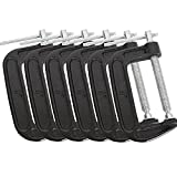 6 PCS C-Clamps 4 Inch Heavy Duty Steel C Clamp - Industrial Strength C Clamp Set for Woodworking, Welding, Building