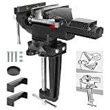 Bench Vise 3.3 Inch Quick Adjustment Home Vise Dual-purpose Combined Universal Bench Clamp Heavy Duty Cast Steel Table Vise with Swivel Base for Woodworking, Drilling, Metalworking