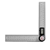 GemRed 82305 Digital Angle Finder Protractor (Stainless steel, 7inch/200mm) (Black Button)