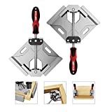Woodworking Tools, WETOLS Corner Clamp 2pcs - 90 Degree Right Angle Clamp - Single Handle Corner Clamp with Adjustable Swing Jaw Aluminum Alloy, Photo Framing, Welding and Framing - WE706