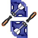 Corner Clamp,90 Degree Right Angle Clamp for Woodworking,Aluminum Alloy Square Clamp,Adjustable Swing Jaw,Carbon Steel Threaded Rod Wood Working Jigs for Metal Welding,Photo Frame,Cabinet,Drawer