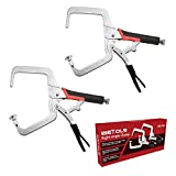 Woodworking Tools, WETOLS Pocket Hole Clamp 2 Pack, Right Angle Clamp 12 inch for Woodworking and Pocket Hole Joinery - WE606