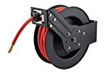 MaxWorks 80720 50ft Auto Rewind Retractable Reel with 3/8' x 50' Air Hose with Brass Fittings