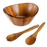 Gibson Home Sherwood 3-Piece Acacia Wood Salad Bowl Set