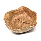 THY COLLECTIBLES Wooden Bowl Handmade Storage Natural Root Wood Crafts Bowl Fruit Salad Serving Bowls (Large 12'-14')