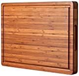 Wood Cutting Board for Kitchen, 1' Thick Butcher Block, Cheese Charcuterie Board, with Side Handles and Juice Grooves, 16x11'