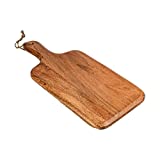 Samhita Acacia Wood Cutting Board, for Meat, Cheese, Bread, Vegetables & Fruits, with Grip Handle (15' x 7')