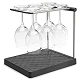 KOHLER Collapsible Wine Glass Holder or Drying Rack. Collapsible to 1.25', Holds Up To 6 glasses, Charcoal