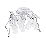 Oenophilia Fusion Stemware Wine Decanter Drying and Storage Rack - 16 Wine Glass Rack and Holder, Foldable