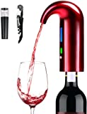 Electric Wine Aerator, Wine Decanter Pump Dispenser Set, Electric Aeration and Decanter Wine Spout Pourer, Red White Wine Wine Accessories Aeration-Red