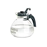 CAFÉ BREW COLLECTION High Quality Borosilicate Glass Stove Top Whistling Tea Kettle - Best BPA Free Whistling Tea Kettle - Best Glass Tea Kettle - 12 Cup Stovetop Glass Whistling Tea Kettle by Medelco
