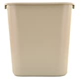 Rubbermaid Commercial Products Small Kitchen Bathroom Office Trash Can, Under Sink Waste Basket, Plastic Beige 7 Gallons