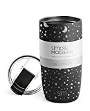 Simple Modern Travel Coffee Mug Insulated Stainless Steel Thermos Cup Voyager with Straw and Clear Flip Lid 16oz (470ml) Tumbler, Engraved: Lunar
