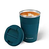 CS COSDDI Travel Mug 12oz - Vacuum Insulated Coffee Travel Mug Spill Proof with Leakproof Lid - Double Walled Reusable Tumbler Cups for Keep Hot/Ice Coffee,Tea and Beer(Aquamarine)