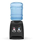 Top Loading Water Cooler Dispenser, Countertop Water Cooler Dispenser, Holds 3 or 5 Gallon Bottle, Hot & Cold Water, Anti-Scalding Design, for Home and Office Use, Black(Water Bottle NOT Included)