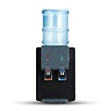 ACCVI Premium Countertop Water Cooler Dispenser, Holds 3 or 5 Gallon Jug, Top Loading, Hot and Cold Water, Child Safety Lock, Compact Design Ideal For Homes, Kitchens, Offices, Dorms, Black