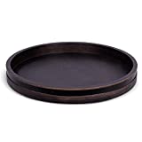 BIRDROCK HOME 18” Wooden Lazy Susan - Black - Burnished Iron Accents - Table Top Turntable - Cabinet or Pantry Organizer - Decorative Spice Rack Medicine Cleaning Spinning Table - Wood - Large