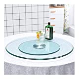 nycsuoani 80 cm (30 inch) Lazy Susan for Table,Tempered Glass Lazy Susan Turntable Round Clear Dining Table Tray Tabletop Organizer
