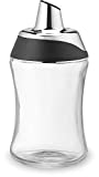 J&M Design Sugar Dispenser & Shaker For Coffee , Cereal , Tea & Baking with Pouring Spout and Lid for Easy Spoon Measuring Pour - 7.5oz Glass Jar Container - Dishwasher Safe