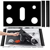 Stove Top Covers for Samsung Gas Range(0.4mm thick),Reusable Non-Stick Stove Liner with 2pcs 21in Stove Gap Covers, Washable Heat Resistant Gas Stove Range Protectors
