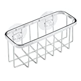 iDesign Gia Stainless Steel Organizer, Dish Sponge Holder Basket with Suction Cups, Ideal for Kitchen Sinks and Bathrooms, 5.75” x 2.5” x 2.25”, Polished, One