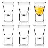 Asipmor Shot Glass Set with Heavy Base,1 oz Tequila Shot Glasses Set of 6 , Clear Shot Glass(6 PACK)