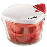Mueller Large 5L Salad Spinner Vegetable Washer with Bowl, Anti-Wobble Tech, Lockable Colander Basket and Smart Lock Lid - Lettuce Washer and Dryer - Easy Draining and Compact Storage