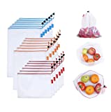 Reusable Produce Bags,Mesh Drawstring Bag, Reusable Grocery Bags,15 Pcs See Through and Washable Grocery Bags, Reusable Bags for Vegetable,Fruit,Food,Grocery Storage and Toys