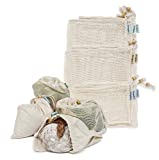 Organic Cotton Shopping Bags - Honeydew Goods - Set of 8 - Food Storage and Produce Bags
