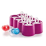 ZOKU Ring Pop Molds, 8 Easy-Release Gem and Heart-Shaped Ice Popsicle Molds with Ring Sticks and Drip Guards, BPA-free