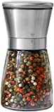 Pepper Grinder or Salt Shaker for Professional Chef - Best Spice Mill with Brushed Stainless Steel, Special Mark, Ceramic Blades and Adjustable Coarseness… (2.5'' x 5.5'')