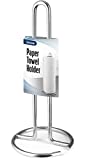 Paper Towel Holder Countertop, Fits Standard And Jumbo Rolls - Chrome Paper Towels Holder for Kitchen Countertops/Dining Tables & Bathroom Vanities. Paper Towel Holder for hand drying & quick clean up