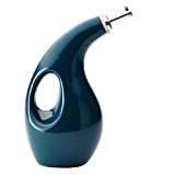 Rachael Ray - 46237 Rachael Ray Solid Glaze Ceramics EVOO Olive Oil Bottle Dispenser with Spout - 24 Ounce, Marine Blue