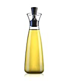 No Funnel Needed Olive Oil & Vinegar Dispenser Glass Cruet Bottle for Kitchen | Airtight Silicone Cap Keeps Oil Fresh Longer | 17 ounce cruet (Clear)