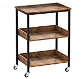 ASTARTH Kitchen Microwave Cart, 3 Tier Rolling Kitchen Utility Cart on Wheels Coffee Cart, Microwave Kitchen Islands Cart with Storage, for Living and Kitchen Room, Coffee Station for Kitchen