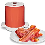 BulbHead Yummy Can, Microwave Bacon Cooker, Mess-Free & Splatter-Prof, Small, Red