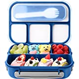 Bento Box Adult Lunch Box,Lunch Box Kids,Lunch Containers for Adults/Kids/Toddler,1300ML-4 Compartment Bento Lunch Box,Microwave & Dishwasher & Freezer Safe, BPA Free (Blue)