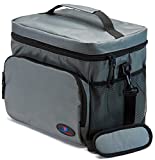 Insulated Lunch Box for Men | Lunch Cooler Bag | Lunch Boxes for Adults | Large Lunch Bag | Nylon Mens Lunch Box by Ramaka Solutions | Non-Toxic Stain Resistant | 11.6 x 9.1 x 10.6 Inches Grey