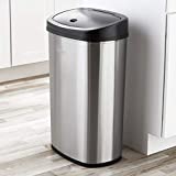 Mainstay Motion Sensor Trash Can, 13.2 Gallon, Stainless Steel
