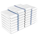 Zeppoli Classic Kitchen Towels 15-Pack - 100% Natural Cotton Kitchen Dish Towels-Reusable Cleaning Cloths - Blue Dish Towels for Kitchen - Super Absorbent - Machine Washable Hand Towels - 14” x 25”